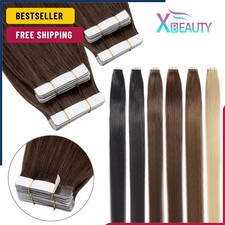 26 Inches Tape In Hair Extensions 100 Human Hair Adhesive Replaceable Seamless