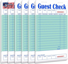 Guest Check Books 6 Pack, Guest Checks for Servers, Server Note Pads, Waitress A