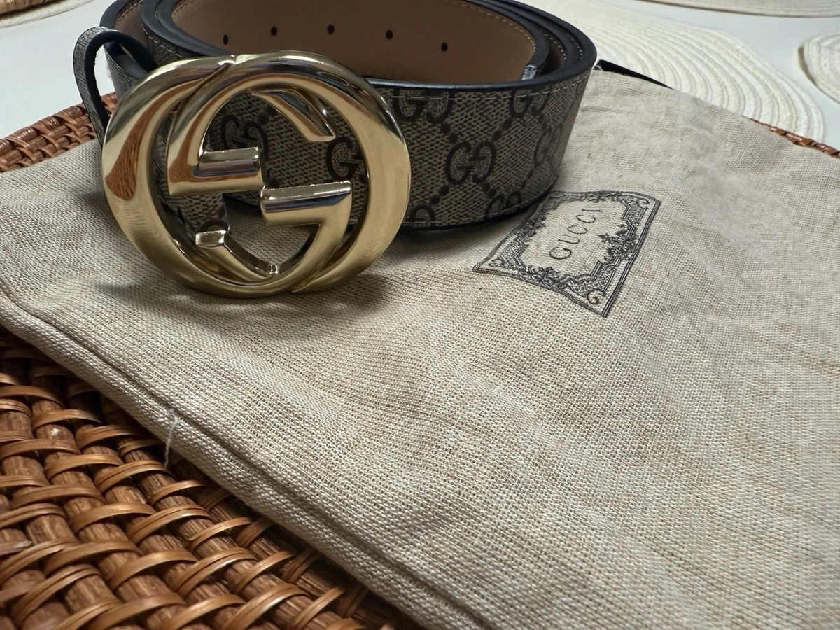 Gucci Authentic Woven Tan and Gray Adjustable Belt Gucci Canvas Belt products for sale | eBay main image 3