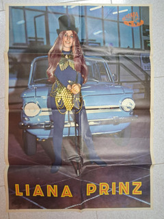 RARE PRINZ CARS ADVERTISING POSTER with LIANA PRINZ ORIGINAL 60s