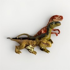 Plastic Dinosaur Toy Figures Set of 3 Pretend Play Assorted Colors Ages 3-7