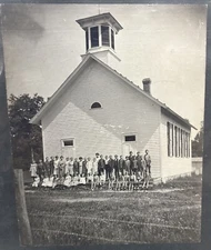 VINTAGE SPRING VALLEY WISCONSIN School House Photograph F R Johnson 9.5” X 7.5”