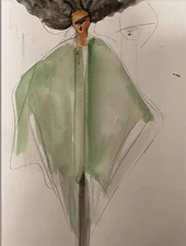 original fashion illustration sketch 11x14 watercolor