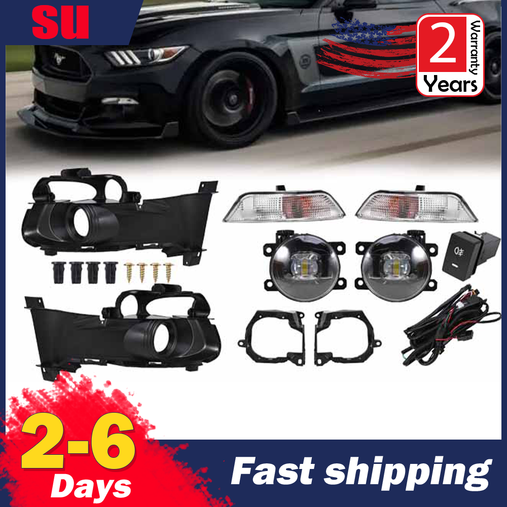 Fog LED Front Light Assembly w/Cover Harness For Ford Msutang 2015-2017