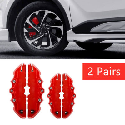 4PCS Universal Car Disc Brake Caliper Truck Caliper Covers Front Rear Kit Red