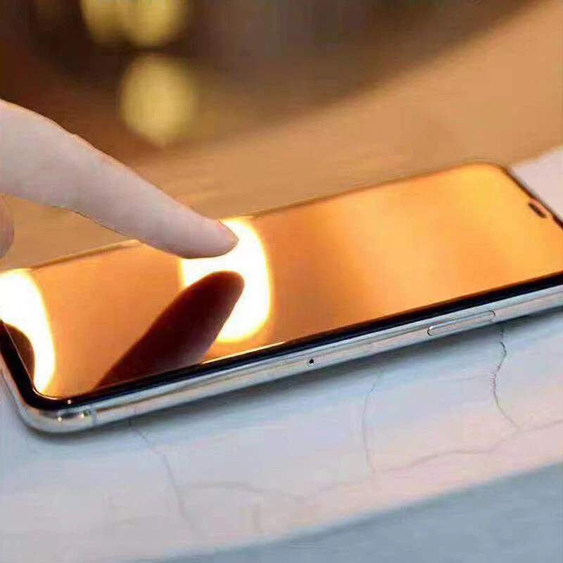 For iPhone 16e 16 Pro Max 15 14 13 Full Mirror Tempered Glass Screen Protector - Image 3 of 4