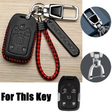 Leather Car Key Fob Case Cover For Chevrolet Silverado Tahoe For GMC Sierra 1500