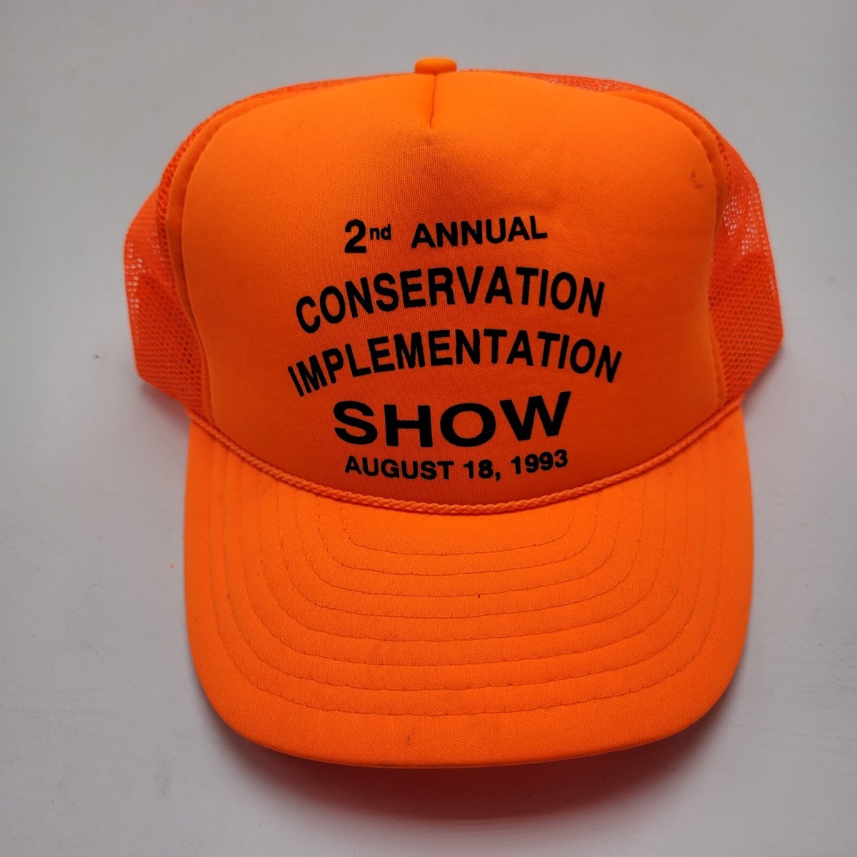 2nd Annual Conservation Implementation Show 1993 Hat Cap Orange