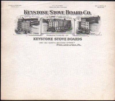 1914 Philadelphia - Keystone Stove Board Co - Chas A Porter - Letter Head Bill