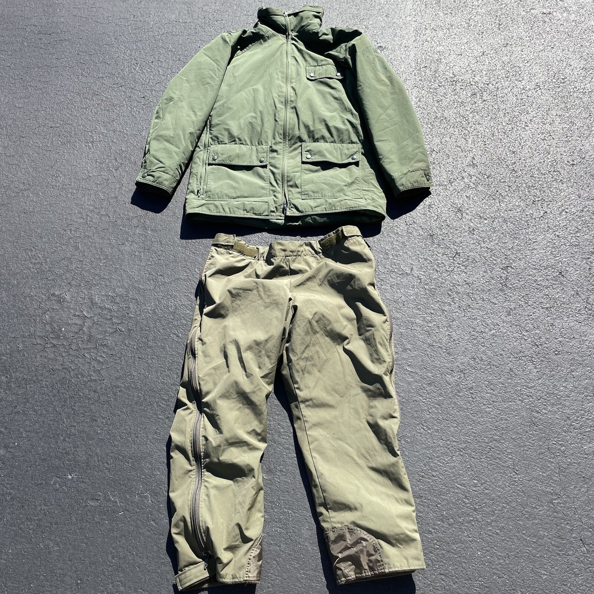 Vintage German Police Uniform Set W/ Pants Army Green Gore-Tex