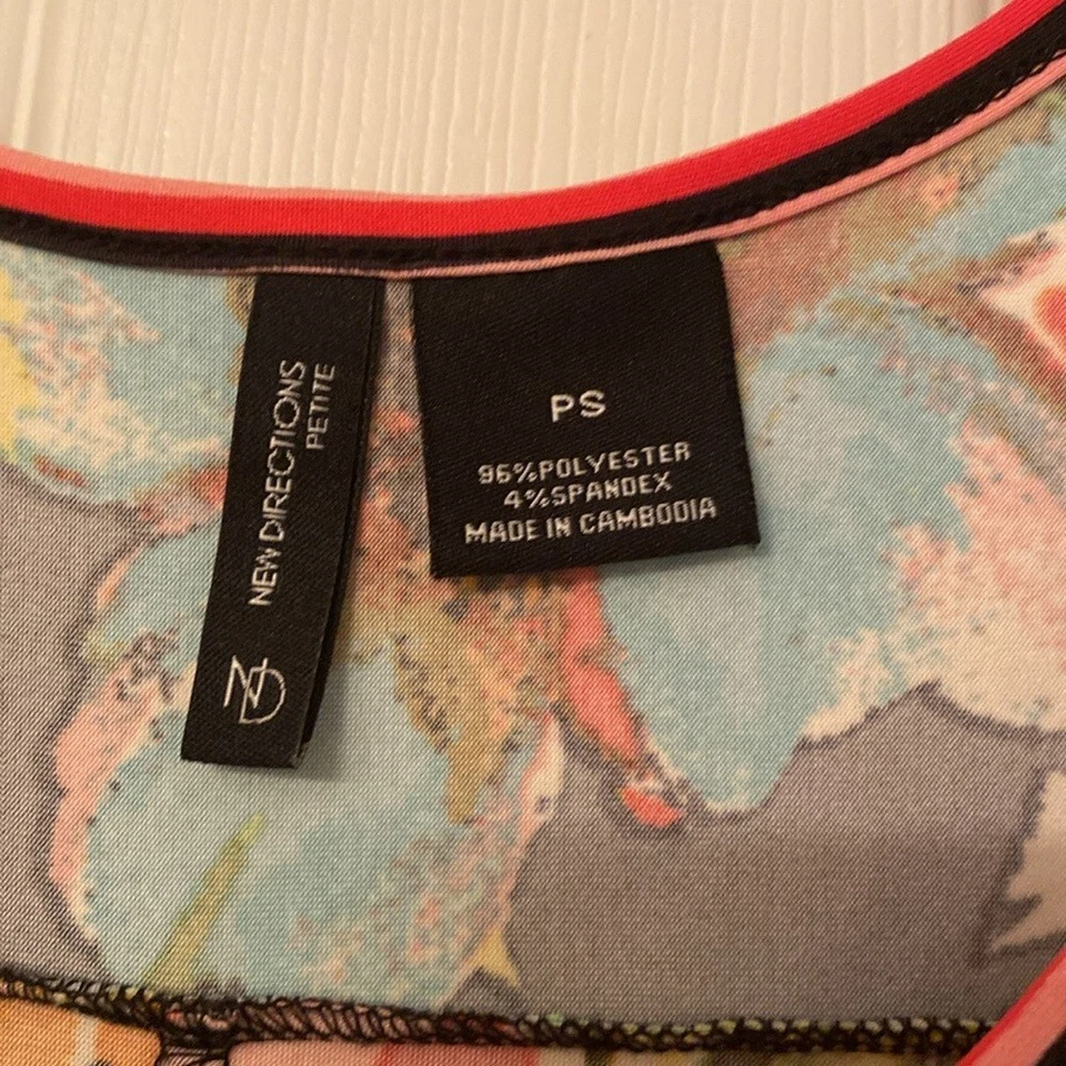 New Directions woman’s dress, size PS, multicolored floral - Imagem 4 de 4