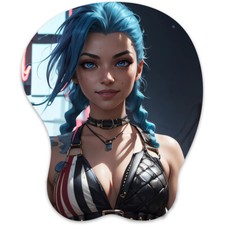 3D Mouse pad Oppai Mousepad with Wrist Rest Pain Relief Anime pad Jinx