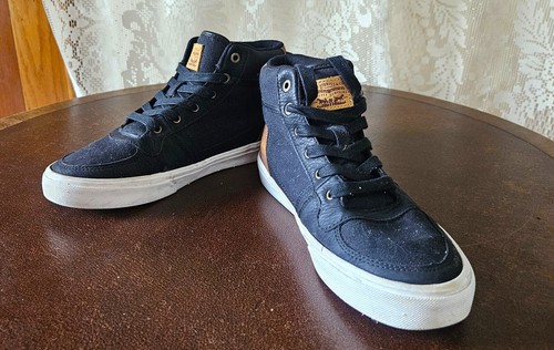 Boy's/Men's Levi’s Stanton High Top Sneaker Boot, Color: Black/Brown Size: US 6