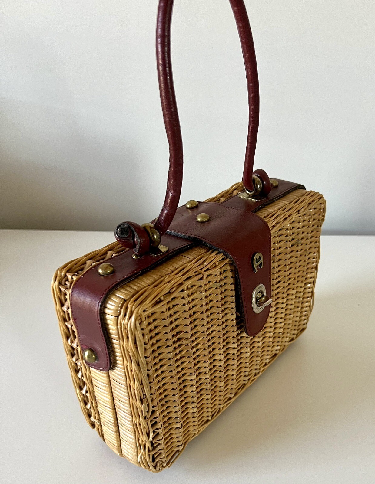 Vintage 1970’s Etienne Aigner Basket Handbag Purse Handmade eBay