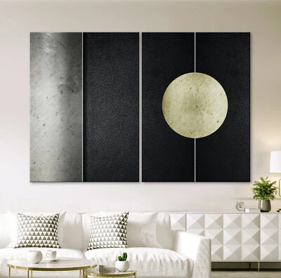 XXL Abstrakt Leinwand Bild über Kommode Sideboard Lowboard Schwarz Weiß Deko - Bild 1 von 4