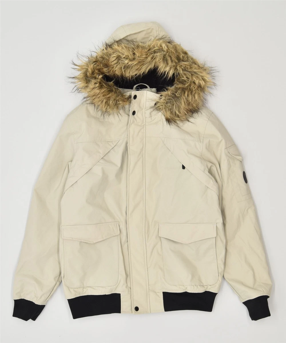 PRIMARK Mens Parka Jacket UK 40 Large Khaki Acrylic Vintage MO10 | eBay