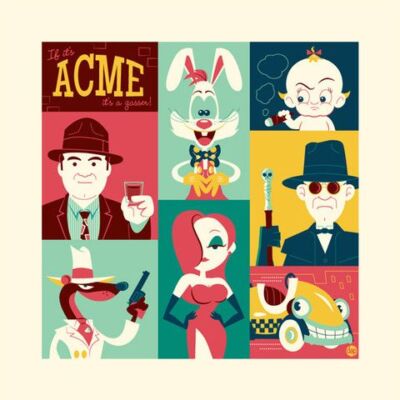Roger Rabbit Dave Perillo Acme It's a Gasser Screen Print/Poster Mondo ...