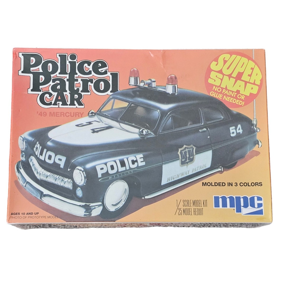 MPC 705 Police Patrol Car '49 Mercury 1/25 Scale Plastic