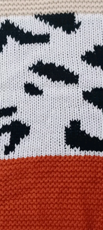 Suéter Boutique Cuello Alto Para Mujer Talla Mediana Estampado Leopardo Naranja Quemado Otoño Foto 4 de 4