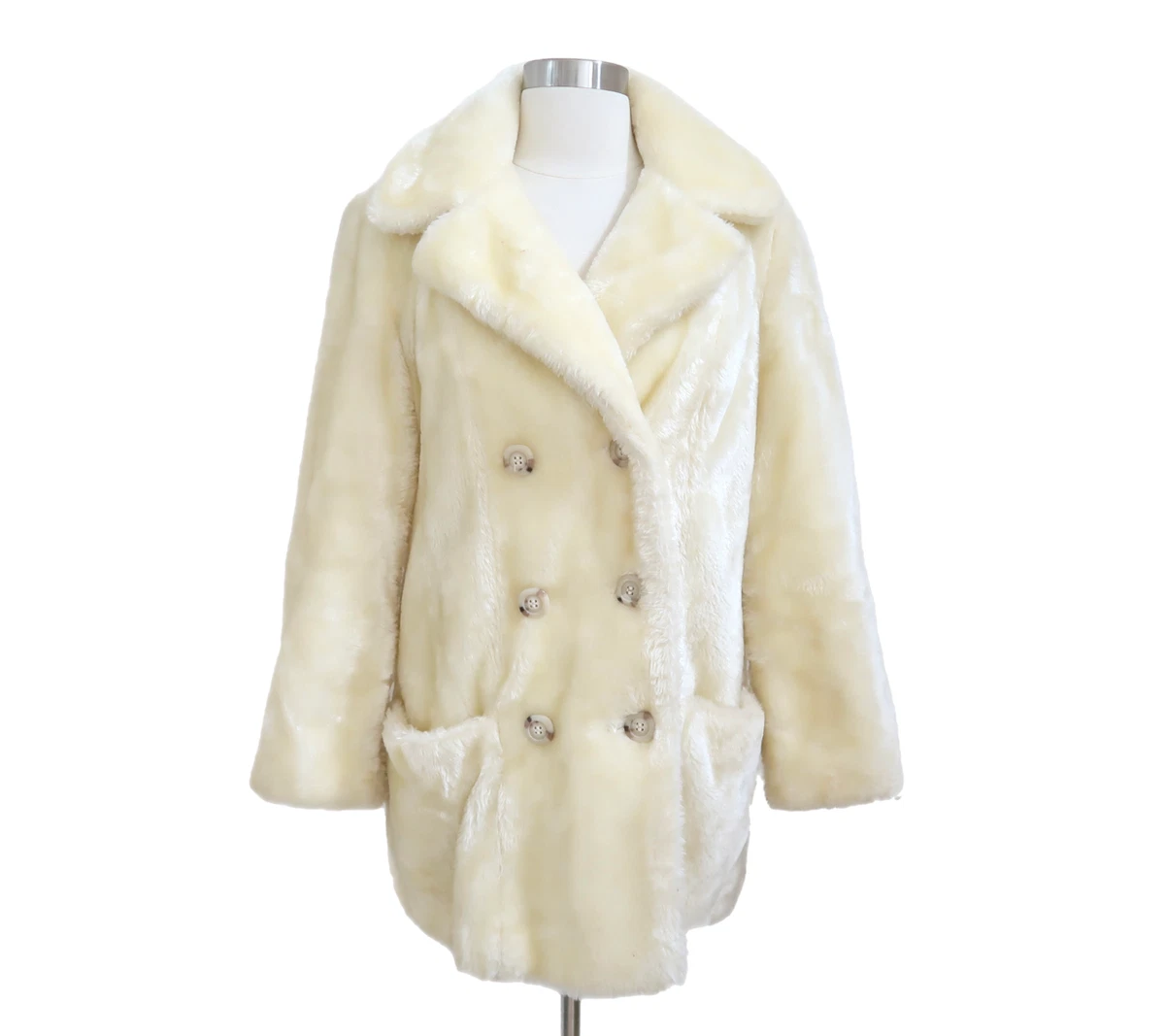 vtg WHITE STAG Faux fur jacket Car coat sz 10 M