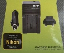 XIT PHOTO AC/DC Travel Battery Charger for Nikon ENEL5 EN-EL5  European Adapter