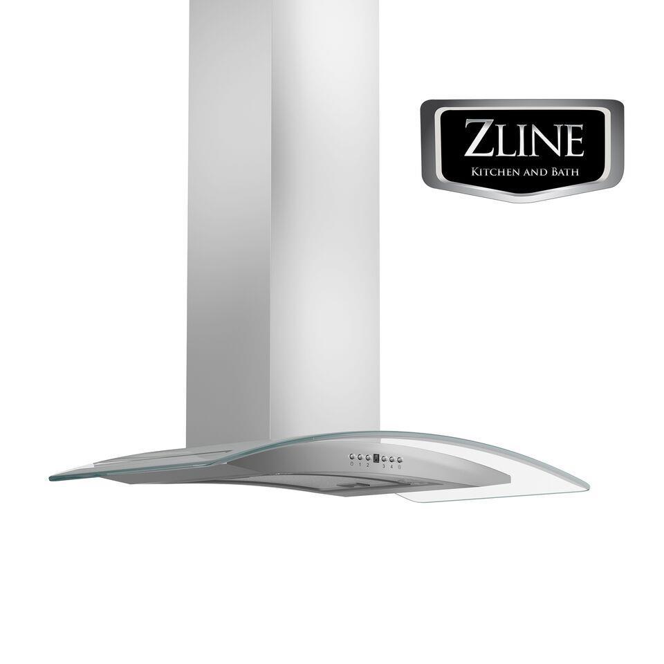 36" NEW ZLINE WALL MOUNT RANGE HOOD STAINLESS STEEL and GLASS LED KN4