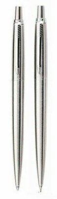 Parker Jotter  Stainless Steel Ballpoint  Pen Black Ink &  Pencil In Box Mint *