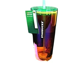 NEW STARBUCKS 50th ANNIVERSARY LIMITED EDITION AMBER OMBRE LUSTER GLASS  TUMBLER