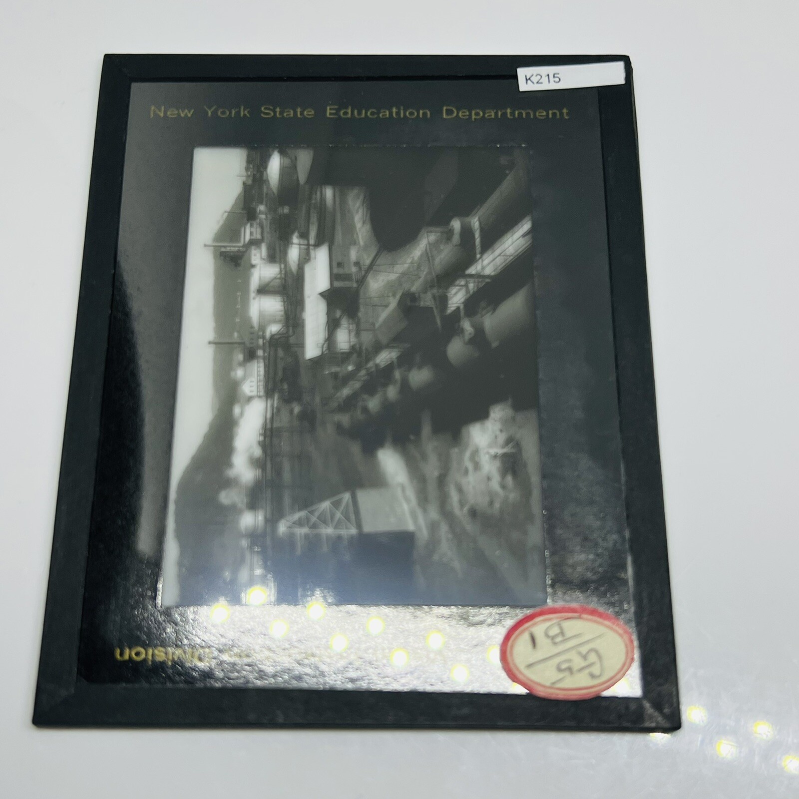 Vtg Magic Lantern Glass Slide Photo Socony Vacuum Oil Company Olean New