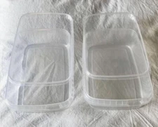 TWO CLEAR PLASTIC HOBBY STAMP & SPORT CARD SORTING STORAGE BOXES
