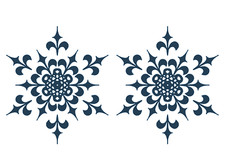 Snowflakes 3 inch 2pcs Blue Fused Glass Decals