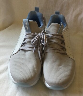 NEW Skechers Performance Ultra Flight Go Golf Shoes Women Size 7 Grey White Blue