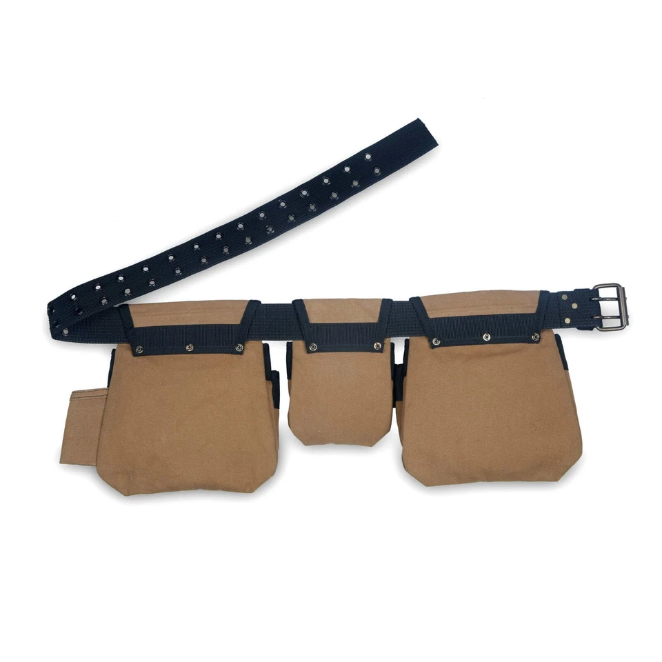 Style n Craft 97425 - 4 Pc 12 Pkt Carpenter's Tool Belt Combo -Waterproof Canvas - Image 2 of 4
