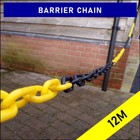 CLEARANCE ITEM: BLACK & YELLOW plastic barrier link chain - 12 metres