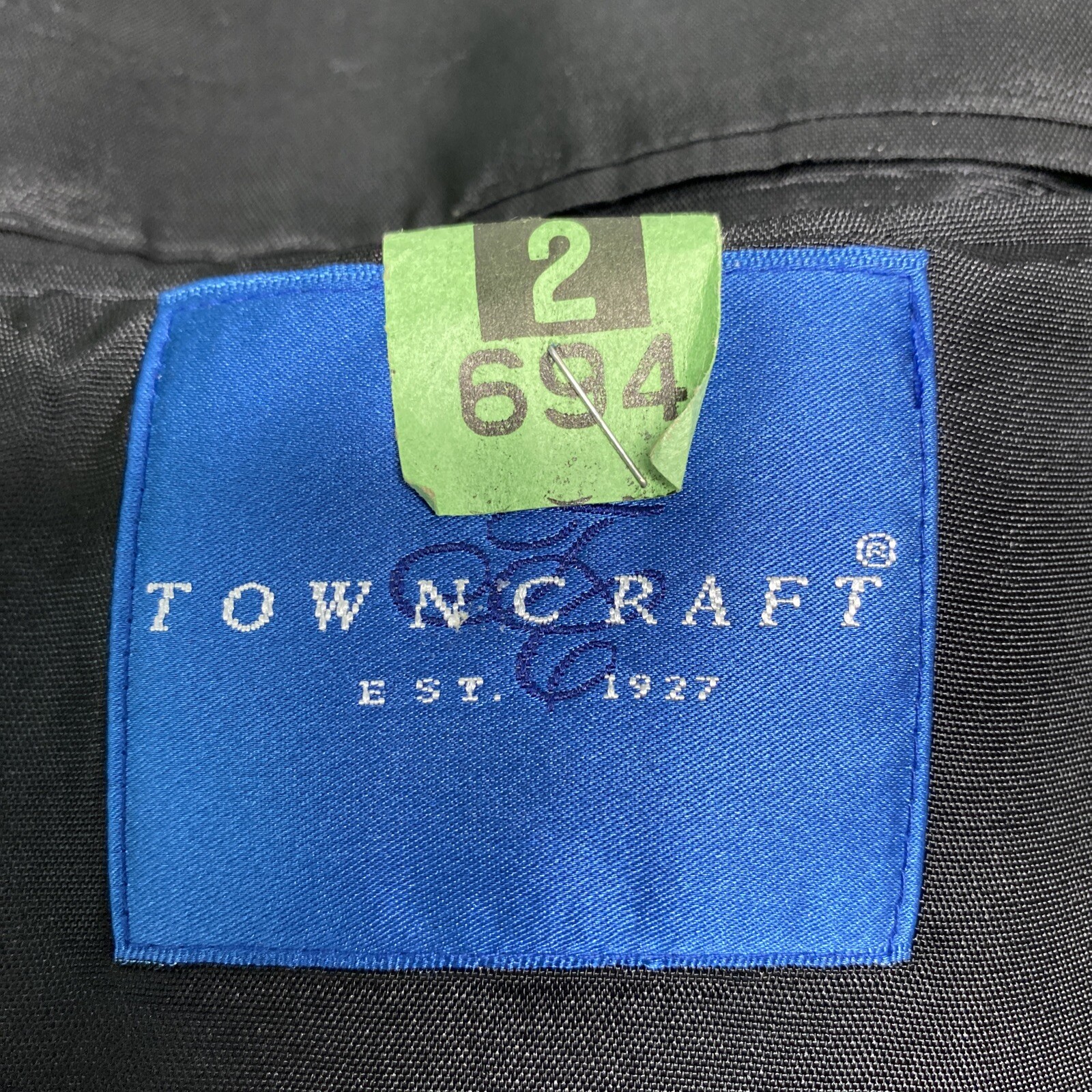 Towncraft Black Polyester Wool Two Button Blazer … - image 9
