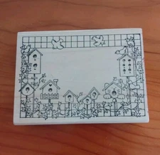 1994 Peddler's Pack By Stampworks Birdhouses Wood Mounted Rubber Stamp
