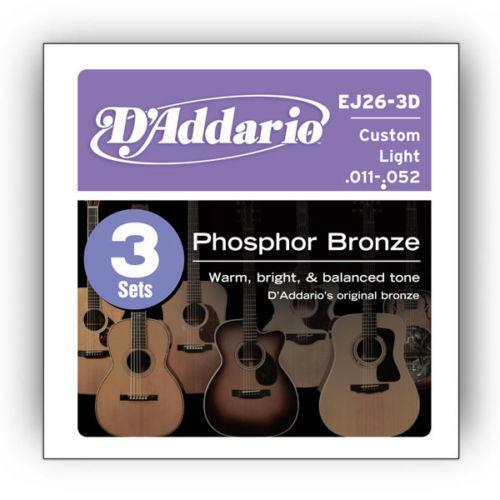 D'Addario Acoustic Guitar Strings Gauge 1152 (3 Full Sets) EJ263D eBay