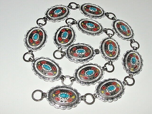 VTG SANFORD SANCREST R NATIVE AMERICAN STYLE Concho Belt 33  display picture 2