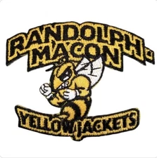 Randolph Macon Yellowjackets Vintage Style Patch. Embroidered. Iron On. 3"x2"