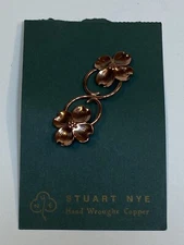 Stuart Nye Pin Brooch 2.3" Brooch Hand Wrought Copper Dogwood Tree Asheville NC