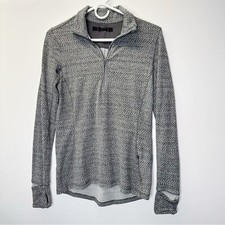 Lululemon Outrun 1/2 Zip Hazy Heather Heathered White Heathered Black Grey 8