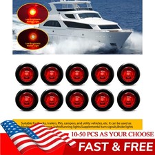 34round 12v Red Led Side Marker Light Bullet Universal Truck Trailer Rvs 10-50