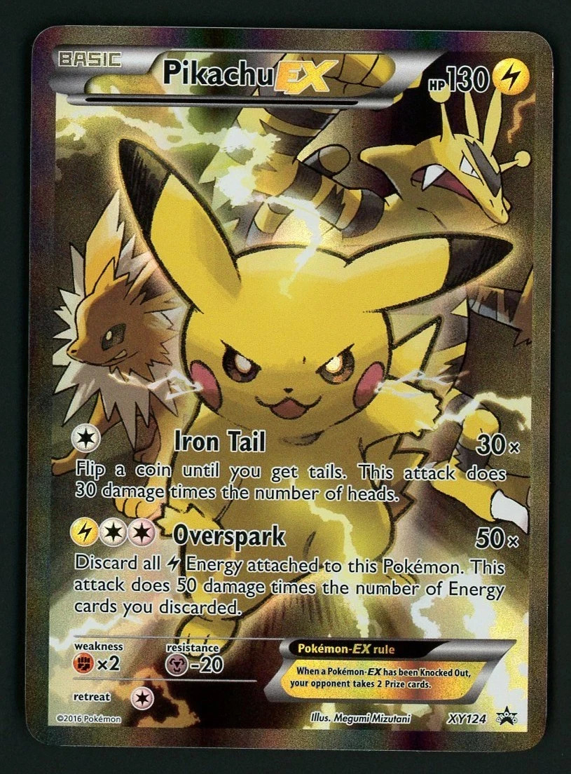 Pokémon TCG: Pikachu EX XY124 Full Art Holo XY Black Star Promo NM