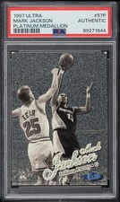 1997 Ultra #57P Platinum Medallion /100 Mark Jackson PSA AUTHENTIC (sn: 095/100)