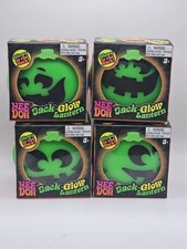 Nee Doh Jack-O-Lantern Glow Squeeze Toy, Glows in the Dark, Green/Black, 3