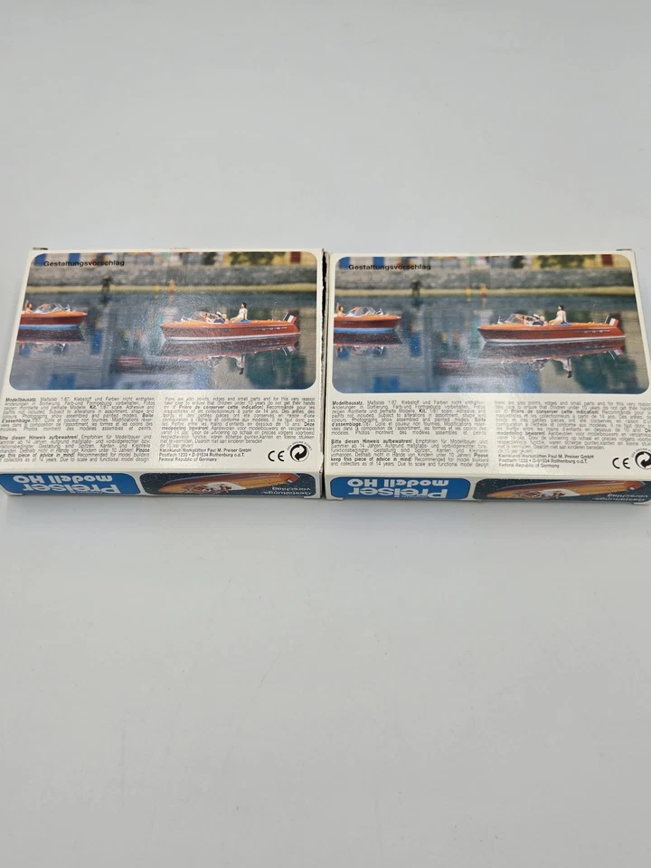 Preiser #17304 escala HO dos lanchas a motor 2 piezas (lote de 2) Foto 4 de 4