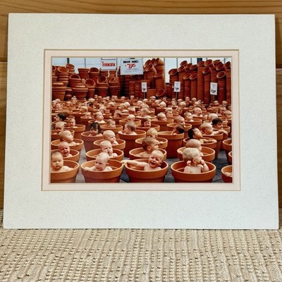 8''x10'' Matted Art Print Indoor Babies by Anne Geddes 1990s Terracotta Pots Baby