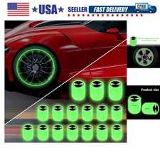 16PCS Fluorescent Tire Valve Stem Caps,Luminous Auto Wheel Air ,Universal Dec...