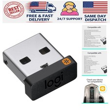 Enhanced Logitech USB Unifying Receiver - 2.4 GHz Wireless Connection for PC/Mac