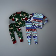 9-12 months christmas pajama Set Lot Baby Boy Girl Holiday Winter Santa Long